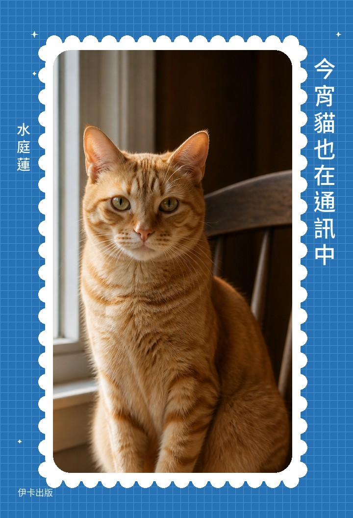 書封範例：橘貓靠近窗邊